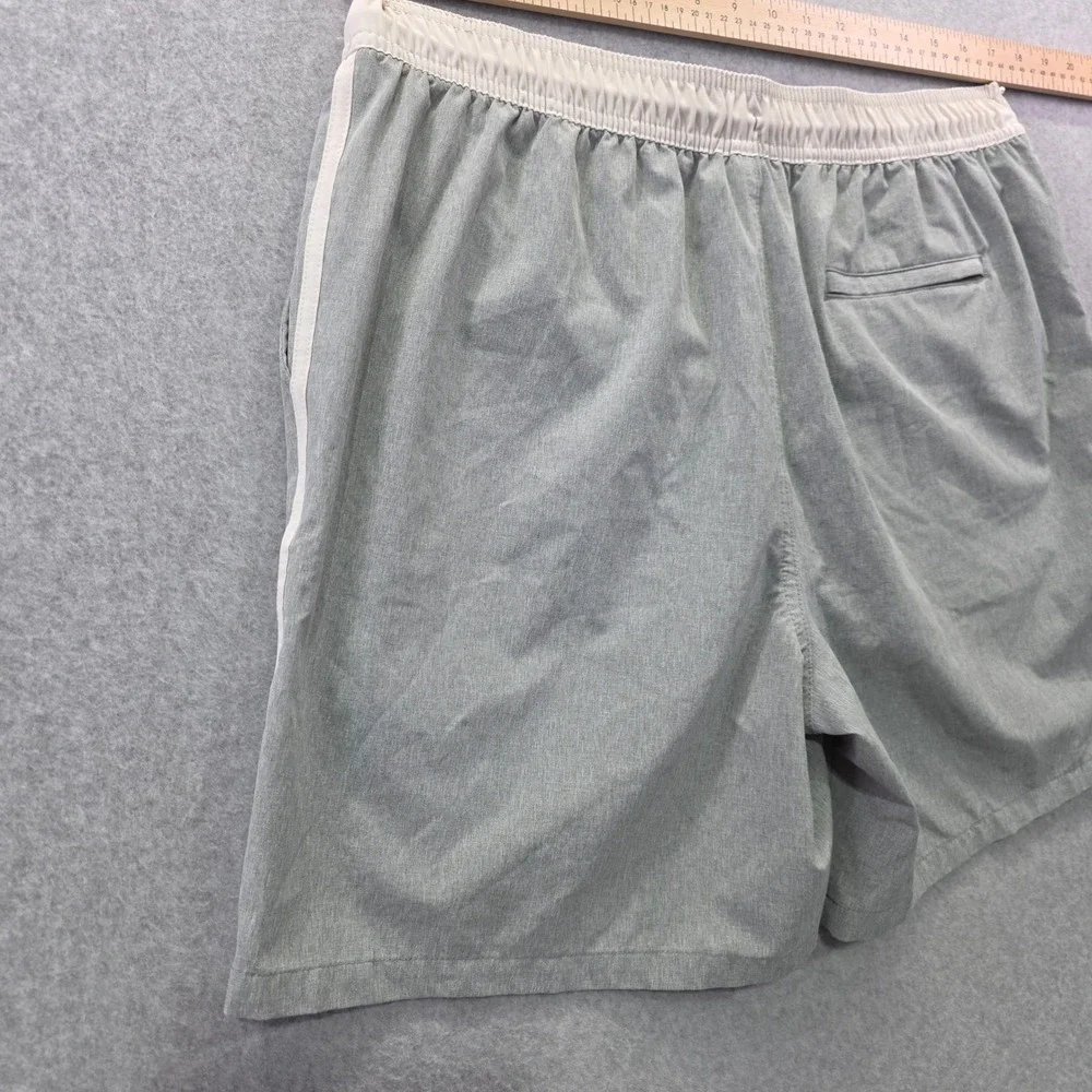 Goodfellow & Co Mens Swim Trunks Gray Striped Board Shorts Size L Large 7in seam